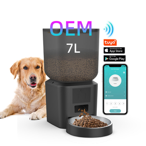 OEM 7L自动狗喂食器WiFi宠物干粮分配器不锈钢碗图雅App控制带定时器的自动宠物喂食器 - Product Image 1