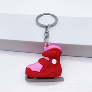 Moda sapato chaveiro criativo simulação patins pingente 3d mini esportes patins de gelo chaveiro