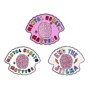 Hoge Kwaliteit Op Maat Gezondheidszorg Gezondheidsbewustzijn Hoed Reversspeld Badge Emaille Geestelijke Gezondheid Pin - Product Image 1