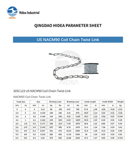 Hidea工場価格亜铅メッキリンクチェーン、3mm-6.4mm MAX。働く負荷835lbs、米国タイプNACM90ツイストリンクコイルチェーン - Product Image 4