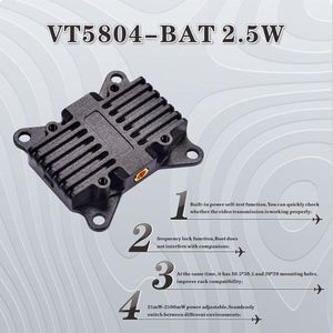 ビデオ送信機PandaRC VT5804 2.5W 5.8Ghz 4.9Ghz 6Ghz黒2500 mwVtx中国工場価格 - Product Image 5