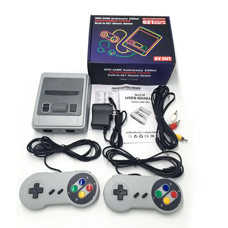 YLW Factory Grosir Konsol Video Game TV Retro Mini, Konsol Game Genggam 621 Game Bawaan