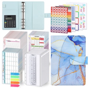 DY174 Marmor A6 Notebook Binder Budget mit Geld umschlägen Planer Budget Binder mit Lineal rechner - Product Image 6