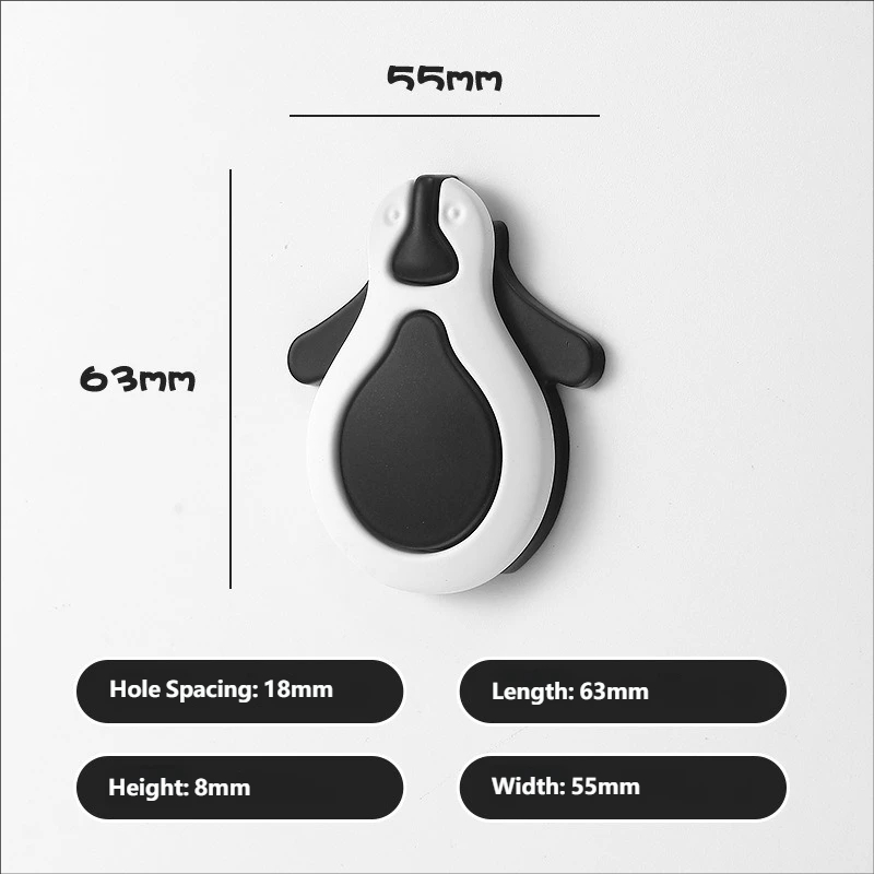 7533#18mm Hole Spacing Black & White Penguin