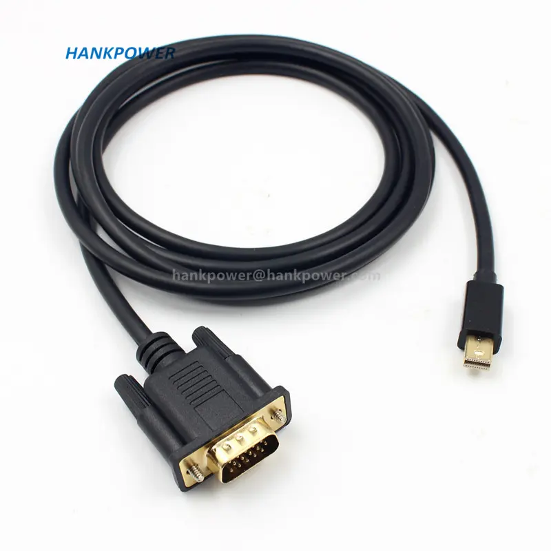 Kabel Adaptor Video VGA Mini DisplayPort Ke 15 Pin Kabel Konverter Mini DP Pria Ke VGA Pria