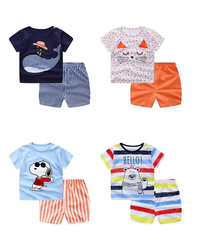 Ensemble de vêtements pour enfants, 100 pièces, en coton, dessins différents, pour bébés, vente en gros