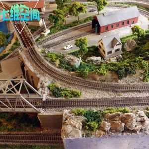 カスタマイズされたN-Scale Train Track Modern Retro Miniature Urban Architecture 3D印刷デザイン砂テーブルモデル - Product Image 3