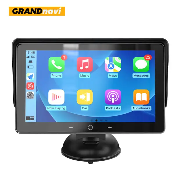 Grandnavi 7 polegada Touch Screen Rádio Portátil Carplay Carro Dvd Player Rádio 1din Sem Fio Carplay Stereo navegador Android para carro