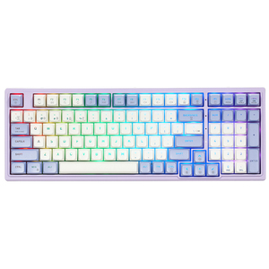 Teclado mecánico para juegos, ergonómico, inalámbrico, Bluetooth, USB, RGB, con retroiluminación LED, 99 teclas personalizadas, para dispositivos Android, iOS y Windows