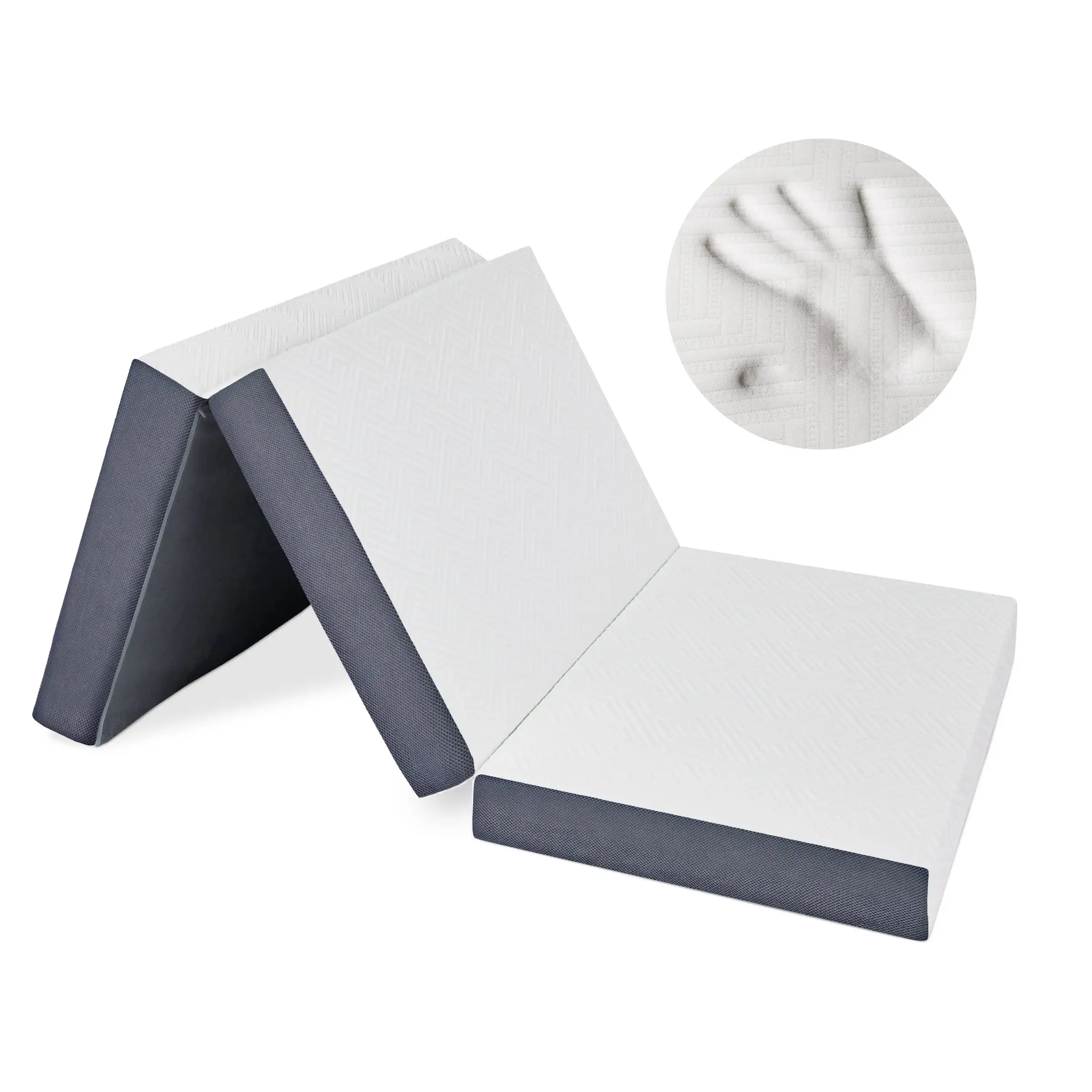 Costom Tri Fold Memory Foam Mattress Full Folding Mattress Washable Cover Travel and Guest Mat Foldable Floor Mattress
