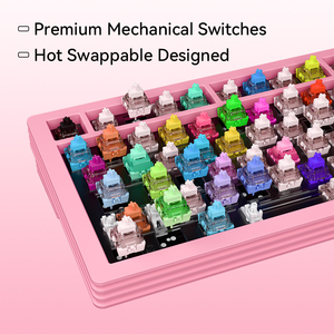 Teclado para juegos con junta F75 con perilla 81Key 75% diseño Teclado mecánico tri-modo intercambiable en caliente para ordenador/PC/portátil - Product Image 3