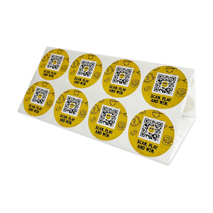 カスタマイズされた丸いラベルステッカーQRコード防水ラベル付き包装 - Product Image 2