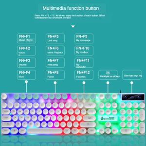 Teclado de sensación mecánica D290 para juegos, conjunto de ratón y teclado colorido con cable para ordenador - Product Image 2