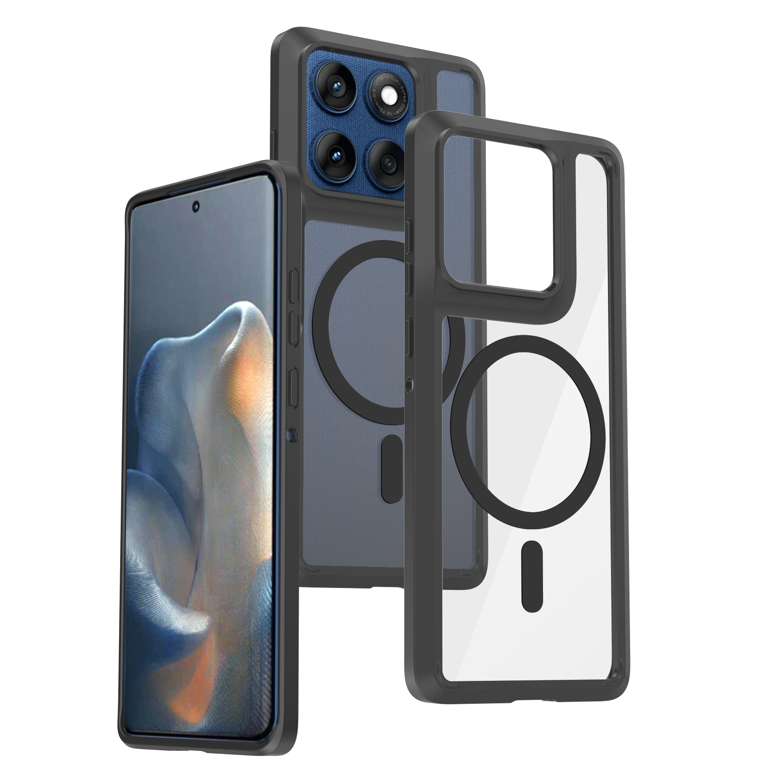 Clear Back / Black TPU Border