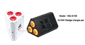 ไฟเฟรสเนล DMX ไร้สายแบบใช้แบตเตอรี่6-in-1 UV 3x18W ไฟพาร์ทรงสามเหลี่ยมแบบลิ่ม6-in-1สำหรับมัด - Product Image 2