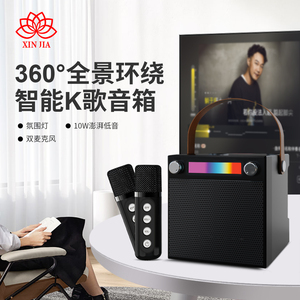 K12 Mini Karaoke Machine 2 Mic Wireless Microphone Led Light Subwoofer <strong>Speaker</strong> For Personal <strong>Computer</strong> <strong>Use</strong> Or Singing - Product Image 3