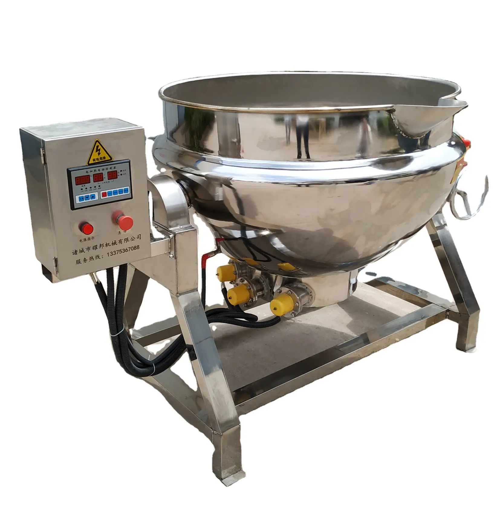 Chaleira cozinhada de 500 litros com fermentação, utensílios para preparar alimentos, frutas, máquinas de mistura com agitador