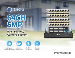 4COVR 48 pz 5MP <span class=keywords><strong>a</strong></span> colori visione notturna bidirezionale Audio 64 canali sistema di telecamere di sicurezza per magazzino Business AI People Cloud
