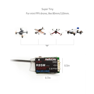 2,4 GHz 8-Kanal-RC-Empfänger Super Mini Tiny Sbus/Ppm R8Sm-Empfänger für Mini-Drohnen funktioniert - Product Image 4