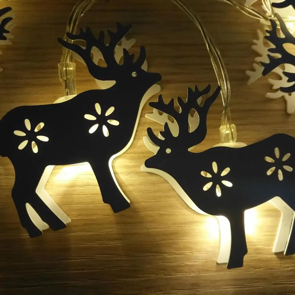 Christmas Tree Ornaments Xmas Elk Deer Fawn Warm White led String light