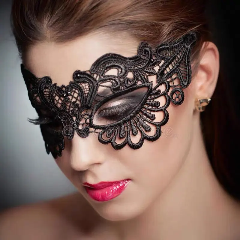 Topeng renda topeng Venetian Eyemask Halloween seksi wanita Topeng renda
