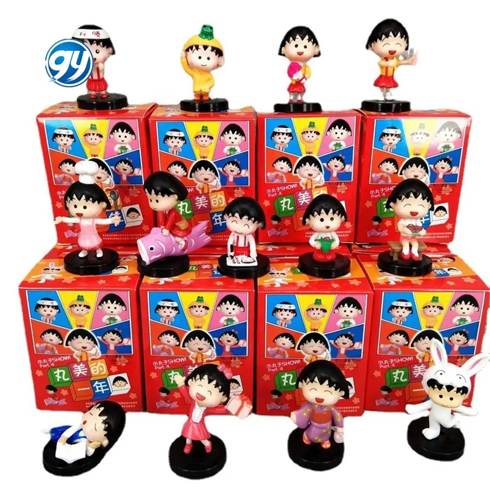 Top vente Anime Chibi Maruko Chan Kimono figurine en boîte jouets pour cadeaux 13 pièces/ensemble mystère aveugle boîte jolie fille