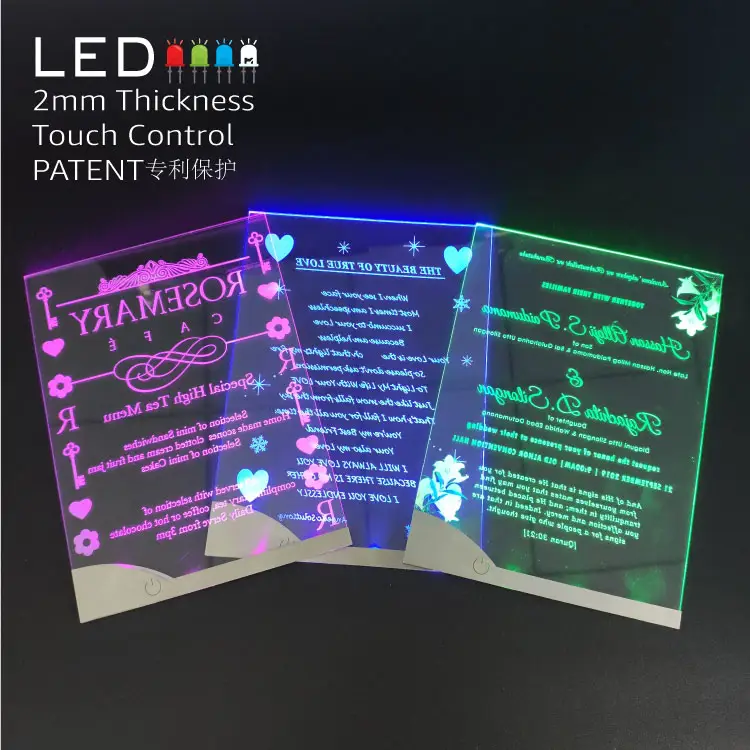 1 nuova carta di invito a LED di lusso matrimonio Design personalizzato carte di nozze acriliche con scatola busta tagliata al Laser carta di invito a nozze