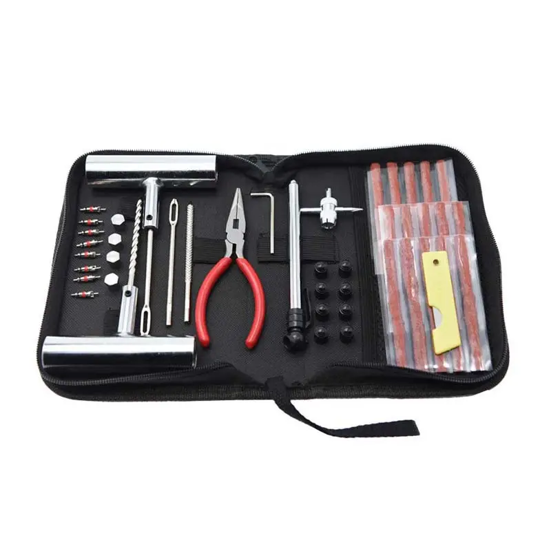 Tire repair kit with plugs for car portable tire repair tool tire repair tools