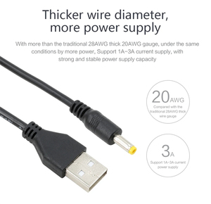 Parlak kalite 25cm USB DC güç kablosu turuncu Pi modülü USB DC güç kablosu 4.0*1.7MM tel yuvarlak delik şarj hattı - Product Image 3