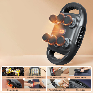 Custom Logo <strong>Vibrator</strong> Heated Fascial Gun Kneading Massage 6 Head Back Massage Gun for Muscles - Product Image 2
