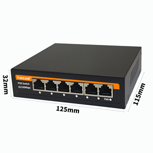 Tincam Mini 6-Port-Fast-Ethernet-PoE-Switch Netzwerk-Switch 4 Ports mit 2 Uplink-Poe-Switch für IP-Kamera Computer Ethernet