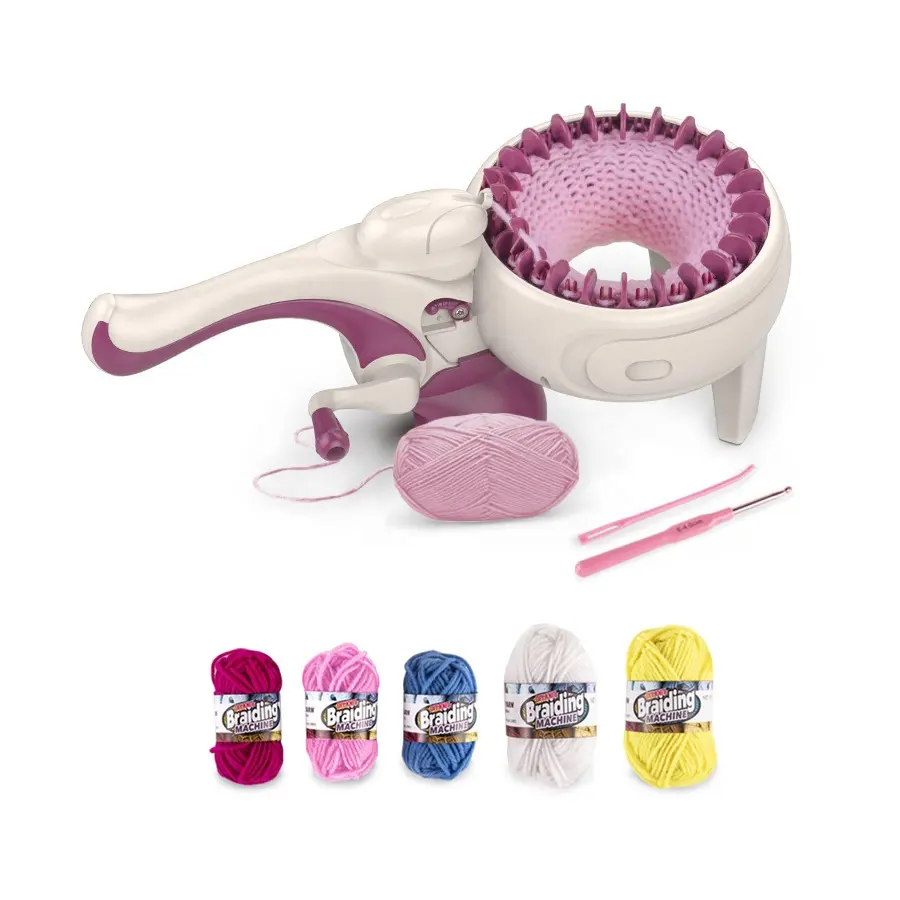 Kit machine à tricoter en laine pour enfants, jouet éducatif pour filles, tissage pour faire semblant de tisser, avec tressage à la main, jouet intelligent