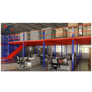 GXM Plataformas industriales de acero entresuelo entrepiso estante Manipulación de materiales Almacenamiento Estantes apilables Sistema de estante de almacén - Product Image 1