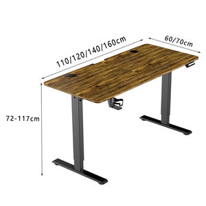 办公用智能电动矩形可调豪华书桌金属框架立式升降台 - Product Image 3