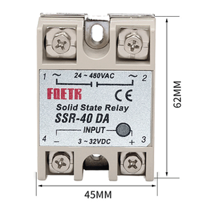 Módulo de relé de estado sólido, SSR-40DA SSR, salida AC 90-480V, entrada para DC 3-32V 40A