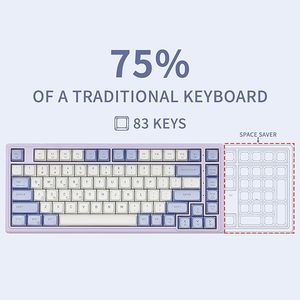 2025 recién llegados Teclado mecánico de juego intercambiable en caliente teclado de escritorio con cable 83 teclas teclado de juego para PC funda de ordenador - Product Image 2
