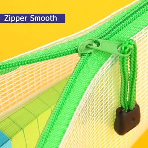 A6 nhựa ZIP tập tin thư mục lưới túi với dây kéo cho các tài liệu thư mục trong suốt túi lưới dây kéo Pouch tập tin tổ chức - Product Image 3