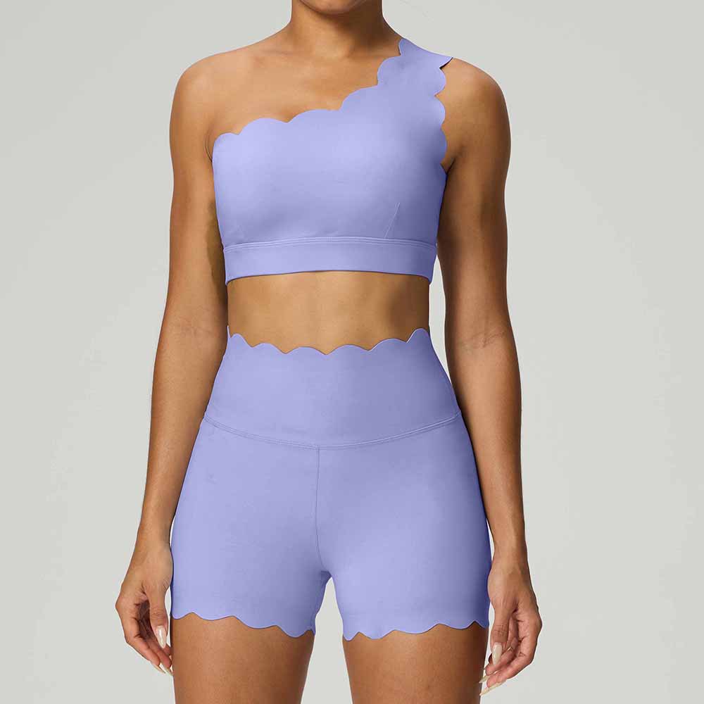 Cake purple single shoulder bra shorts