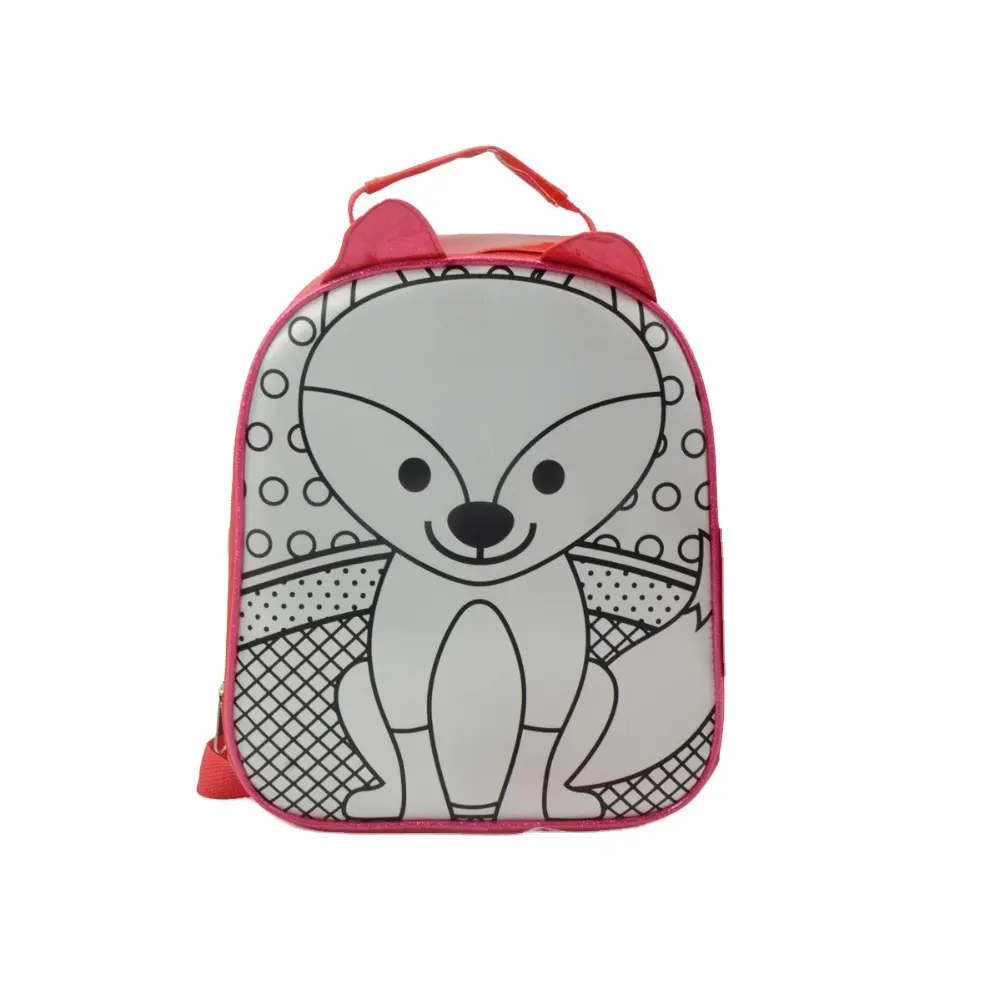 Fai da te borsa per la scuola degli animali con giocattoli da disegno zaini e zaini da colorare