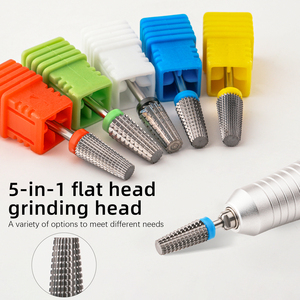 Profissional 5 em 1 Nail <span class=keywords><strong>Drill</strong></span> <span class=keywords><strong>Bit</strong></span> Set Straight Cut Manicure Rotary Burr <span class=keywords><strong>Drill</strong></span> Acessórios