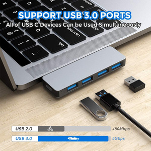 Çift USB C yerleştirme istasyonu 4 port USB3.0 Thunderbolt 3 tip C MacBook için Hub Pro hava - Product Image 3