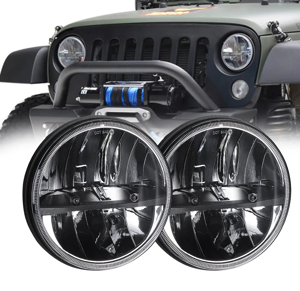 Kit fari a LED da 7 pollici da 7 "anabbaglianti per Jeep Wrangler luce di guida 7 pollici auto automobili