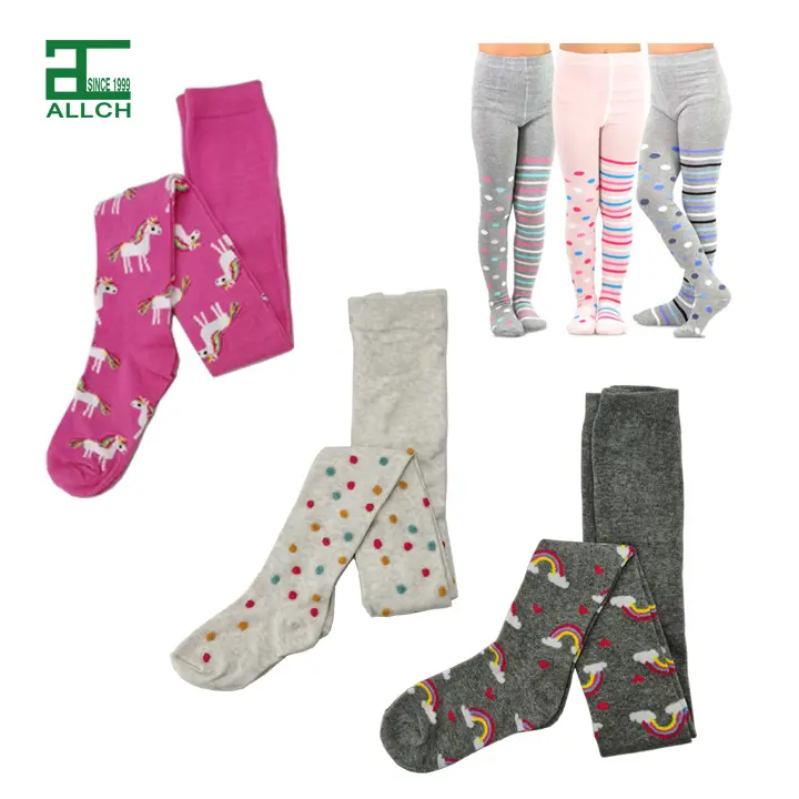 ALLCH Commercio All'ingrosso Custom Design Confortevole 100% Dei Bambini del Cotone Delle Ragazze Collant Colorati Calze Collant Progettare Il Proprio Collant