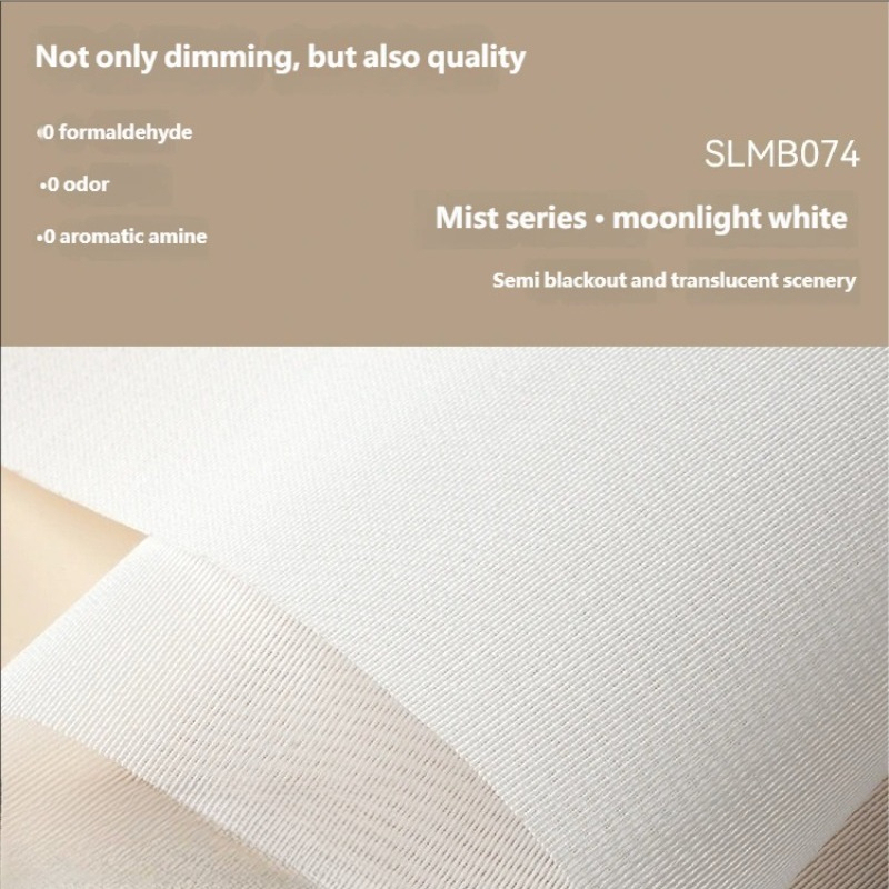 Store romain semi-transparent monocouche : blanc clair de lune
