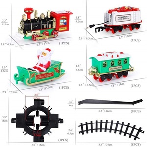 リモコントラック蒸気機関車おもちゃクリスマスツリー鉄道車は軽い音楽を吸うことができます列車モデルを閉じることができます - Product Image 4