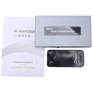 Conmutador HDMI 3x1 4K HD 3 puertos 3 en 1 interruptor de salida HDMI con conmutador de vídeo de Control remoto para cine en casa