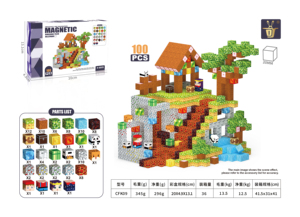 100 pcs OEM 'xây dựng mỏ Thế Giới ma thuật portal' nhựa từ gạch Toddler đồ chơi STEM cảm giác khối xây dựng bộ Đóng gói - Product Image 5