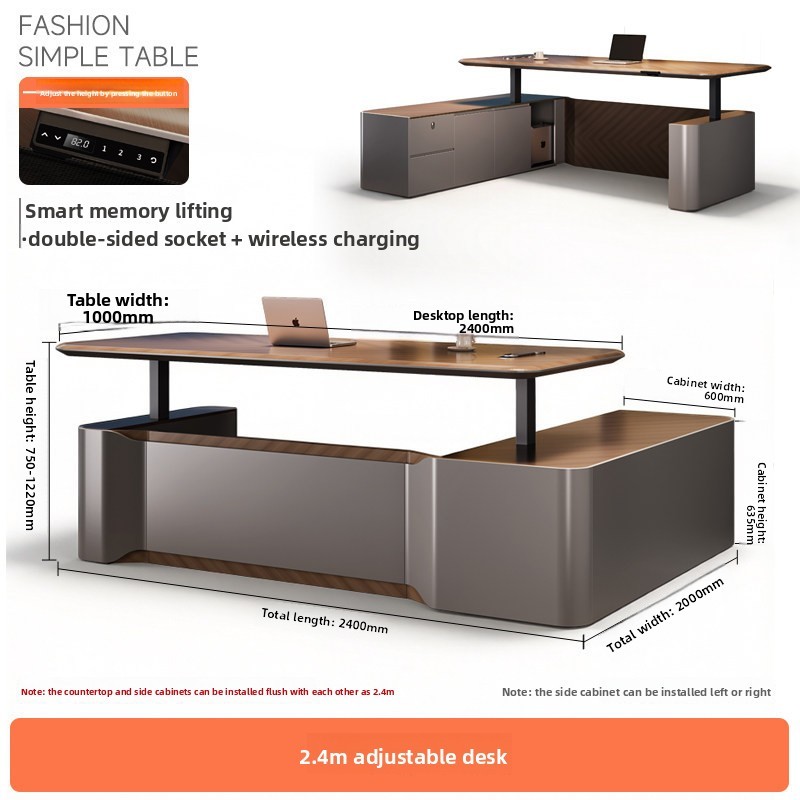 2.4m height adjustable desk