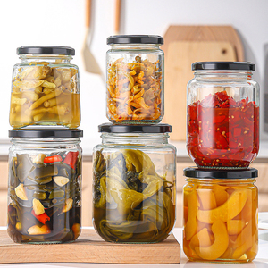 Bán Buôn Trực Tiếp Từ Nhà Sản Xuất Soda-Lime Lọ Thủy Tinh Với Nhựa Mũ Cho Dưa Chua Ớt Nấm Thịt Bò Nước Sốt - Product Image 4