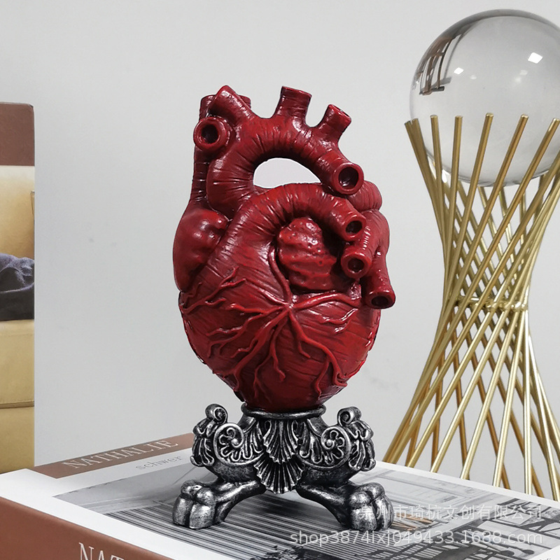 Small Heart-Shaped Size - Red with Silver Base